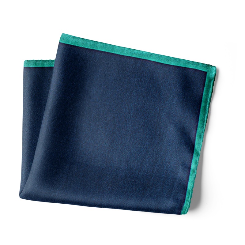 Chokore Blue & Green Pure Silk Pocket Square 13.513.5