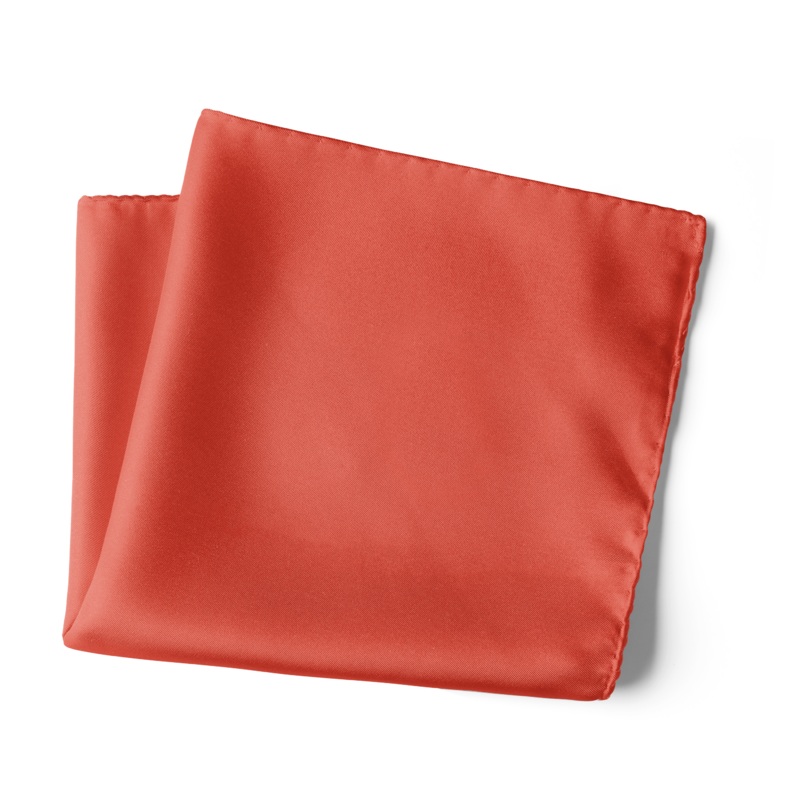 Chokore Coral Pure Silk Pocket Square, from the Solids Line 13.513.5