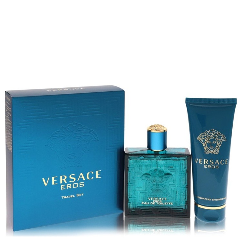 Cologne Versace Eros 2Pcset 3.4 Oz  EDT Spray / 3.4 Oz Sgel for Men
