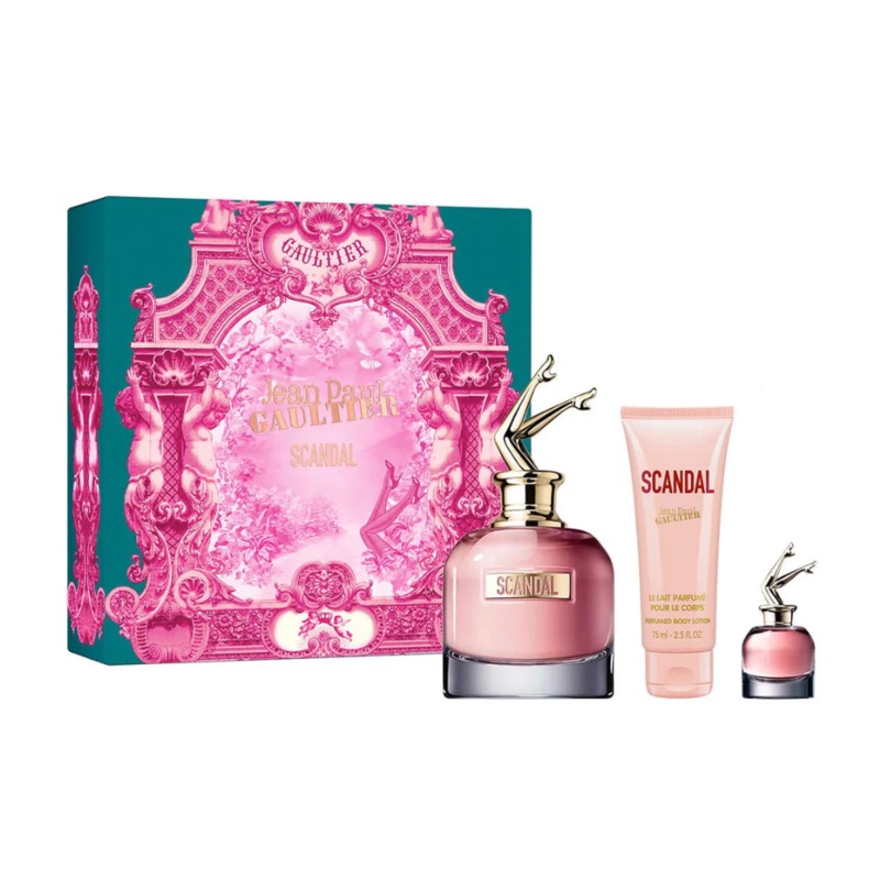 Jean Paul Gaultier Scandal Eau de Parfum Women’s Perfume Gift Set Spray (80ml) with Body Lotion & 6ml EDP