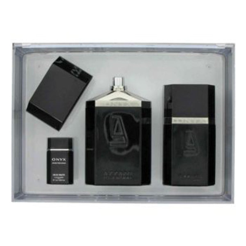 Onyx Gift Set by Azzaro 3 Piece Gift Set: 3.4 Oz Eau De Toilette Spray + 1.7 Oz After Shave + 0.23 Oz Mini Spray. For Men