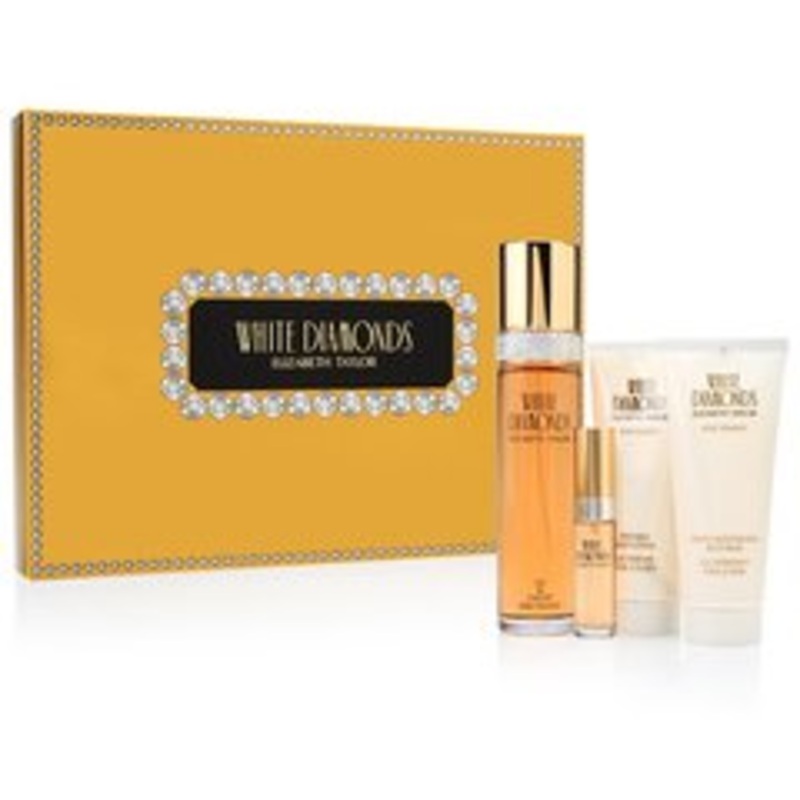 White Diamonds Gift Set by Elizabeth Taylor 4 Piece Gift Set: 3.3 oz Eau de Toilette Spray + 3.3 oz Body Lotion + 3.3 oz Shower Gel + 0.33 oz Eau de Toilette Spray for Women