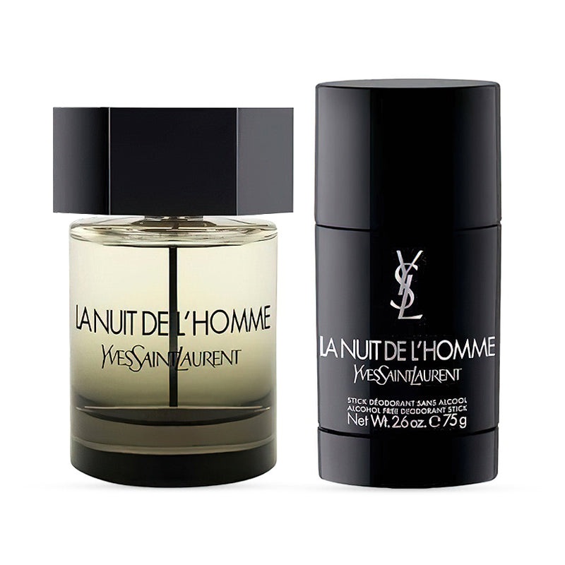 La Nuit De LHomme EDT Gift Set 3.3 oz EDT + 2.5 oz Deo Stick