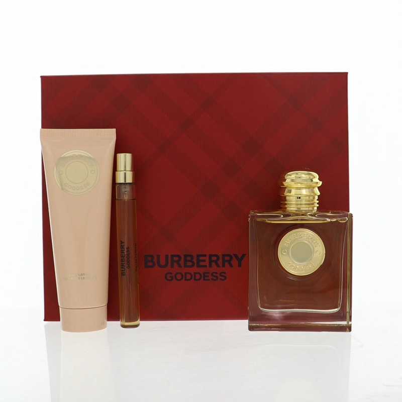 Burberry Goddess By Burberry 3 Piece Gift Set – 3.3 Oz Eau De Parfum Spray, 0.33 Oz Eau De Parfum Spray, 2.5 Oz Body Lotion For Women In Gift Set