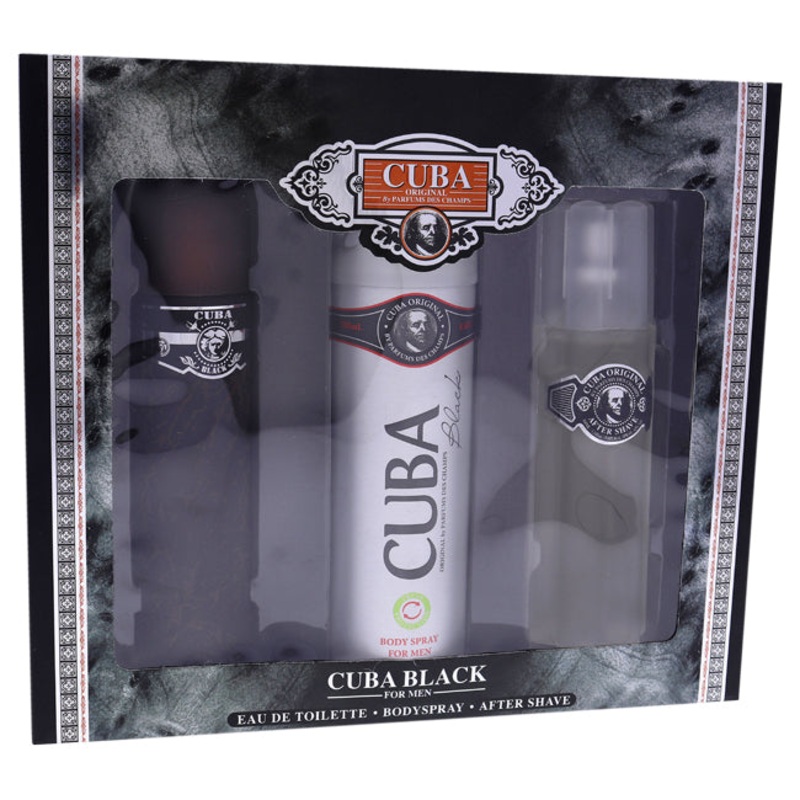 Cuba Black by Cuba for Men – 3 Pc Gift Set 3.3 oz.