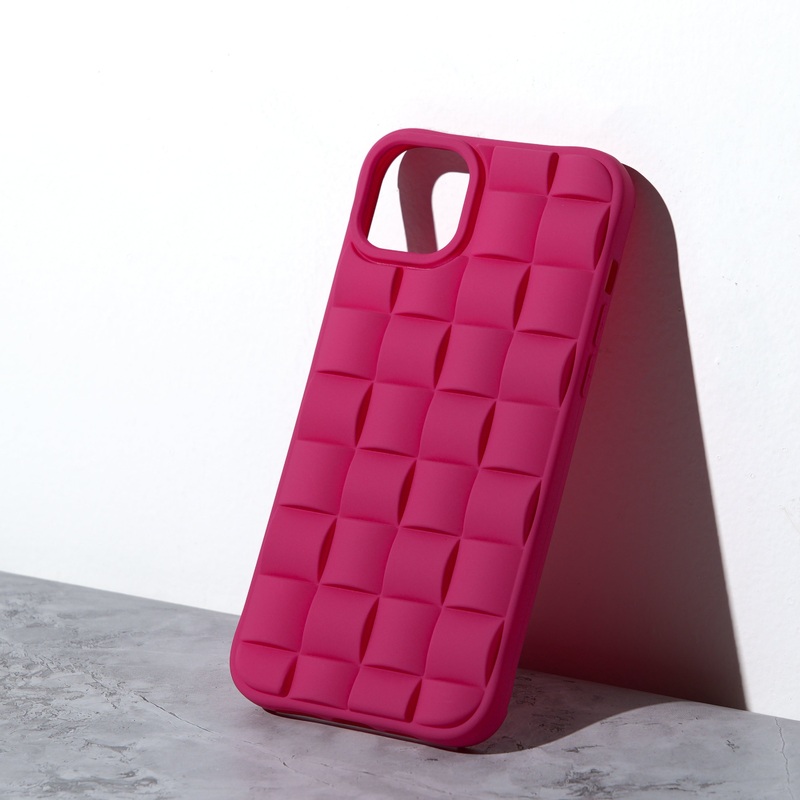 Chokore 3D Woven Texture Cover for iPhone IPHONE 14 Raspberry