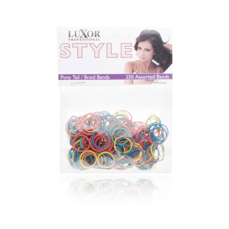 Luxor Professional Style Pony Tail Braid Bands 250 Assorted Bands