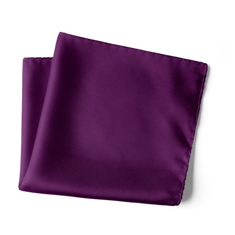 Chokore Deep Purple Pure Silk Pocket Square, from the Solids Line 13.5 x 13.5