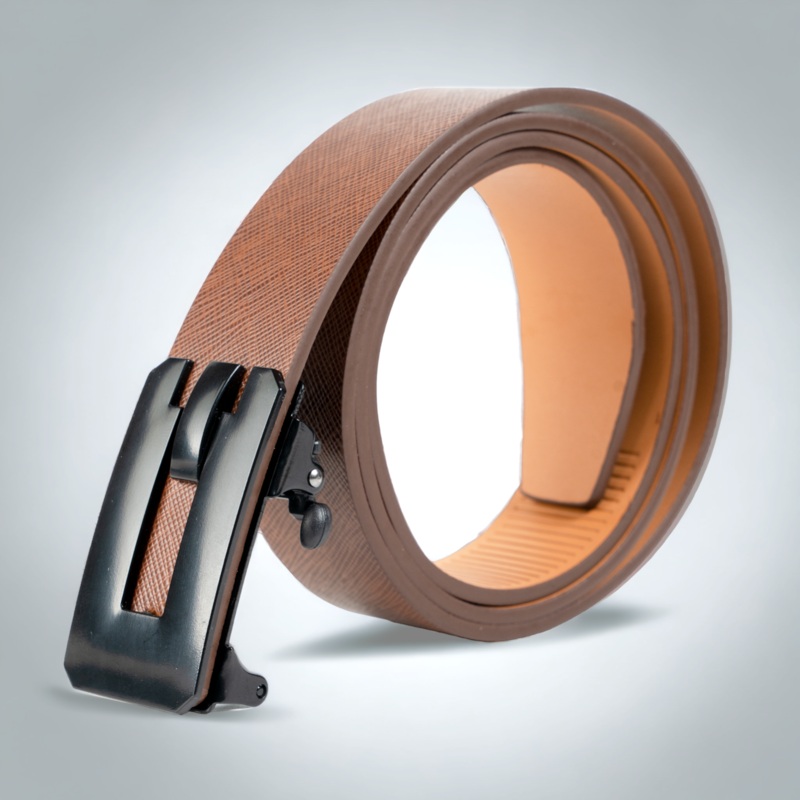 Chokore Rubber Stopper Genuine Leather Belt (Brown)