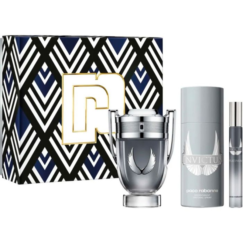 Invictus Platinum 3 Pcs Gift set by Paco Rabanne for Men