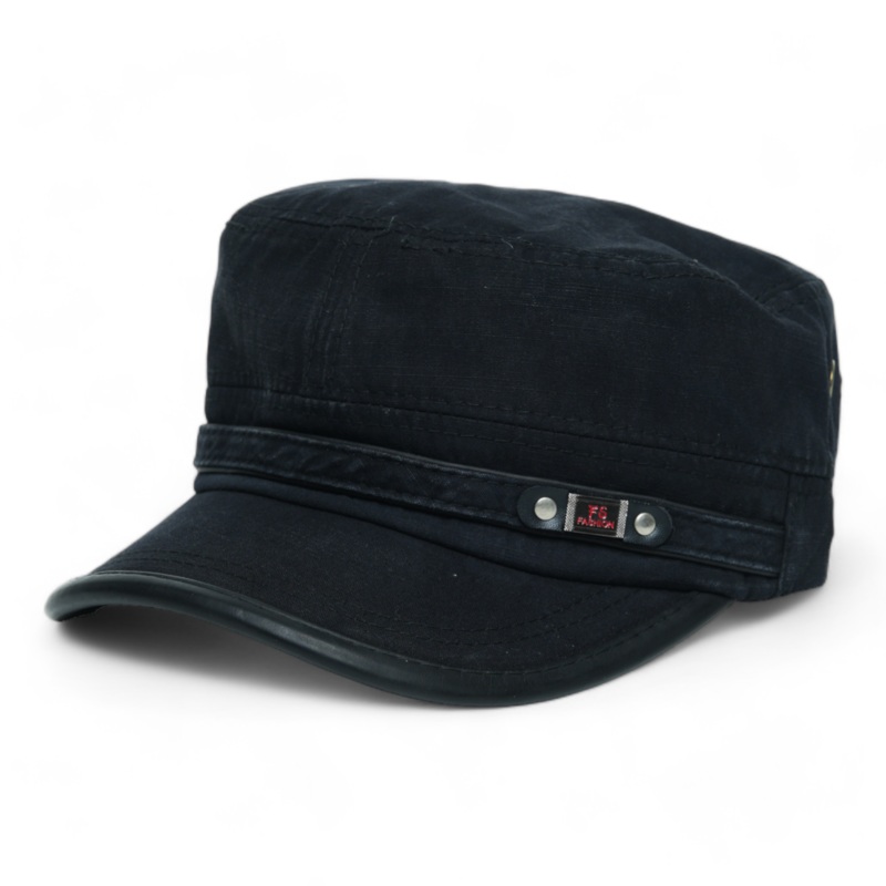 Chokore Retro Washed Flat Top Cap (Black)