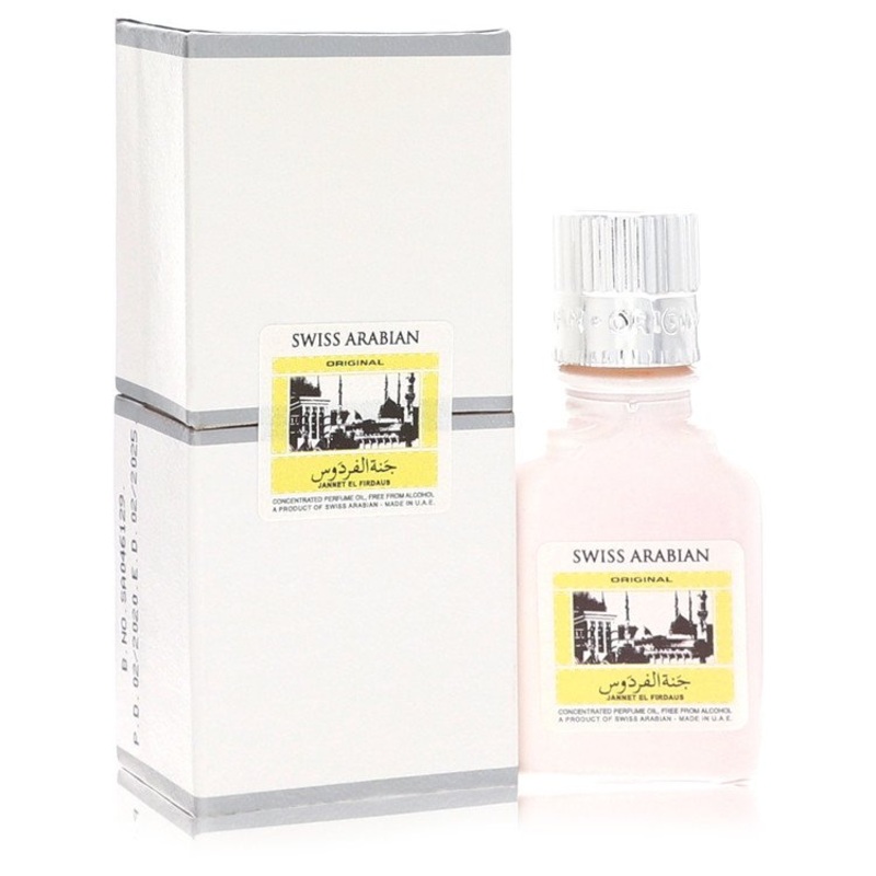 Jannet El Firdaus by Swiss Arabian Concentrated Perfume Oil Free From Alcohol (Unisex White Attar) .30 oz for Men – Premium Designer Fragrance
