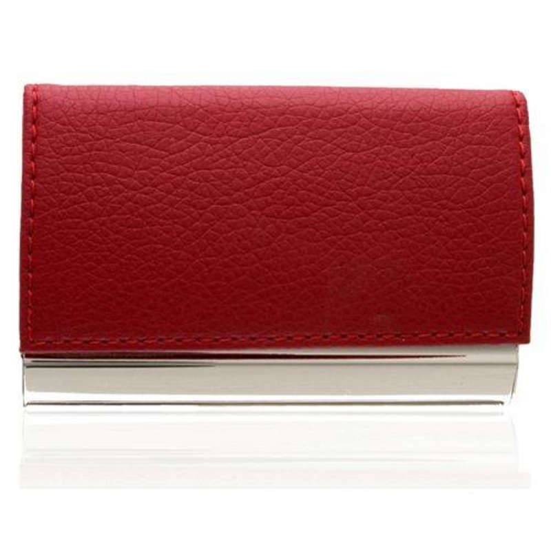 Aeropen Card Case ( Red Leather / Metal / Nickel in Black ) Model No. CC-36RD
