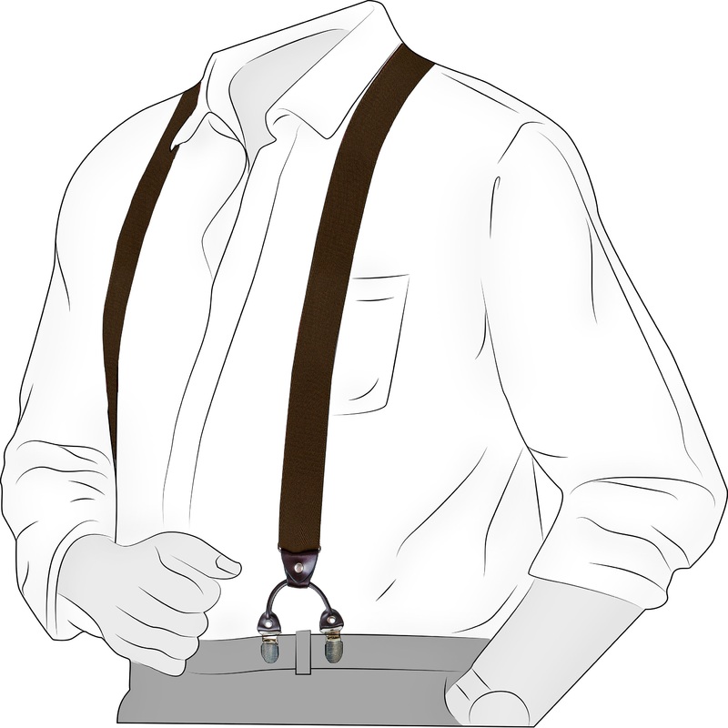 Chokore Stretchy Y-shaped Suspenders with 6-clips (Coffee)