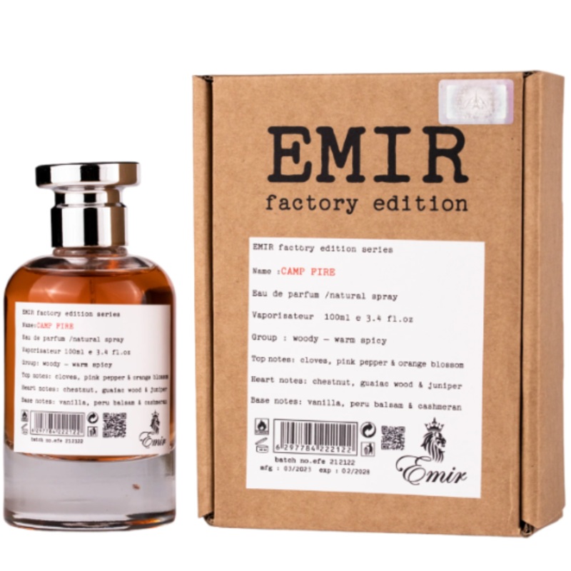 Paris Corner Emir Factory Edition Camp Fire Eau De Parfum 3.4 Oz