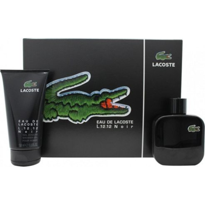 Eau de Lacoste L.12.12. Noir Gift Set by Lacoste 2 Piece Gift Set: 3.3 Oz Eau De Toilette Spray + 5.0 Oz Shower Gel. For Men