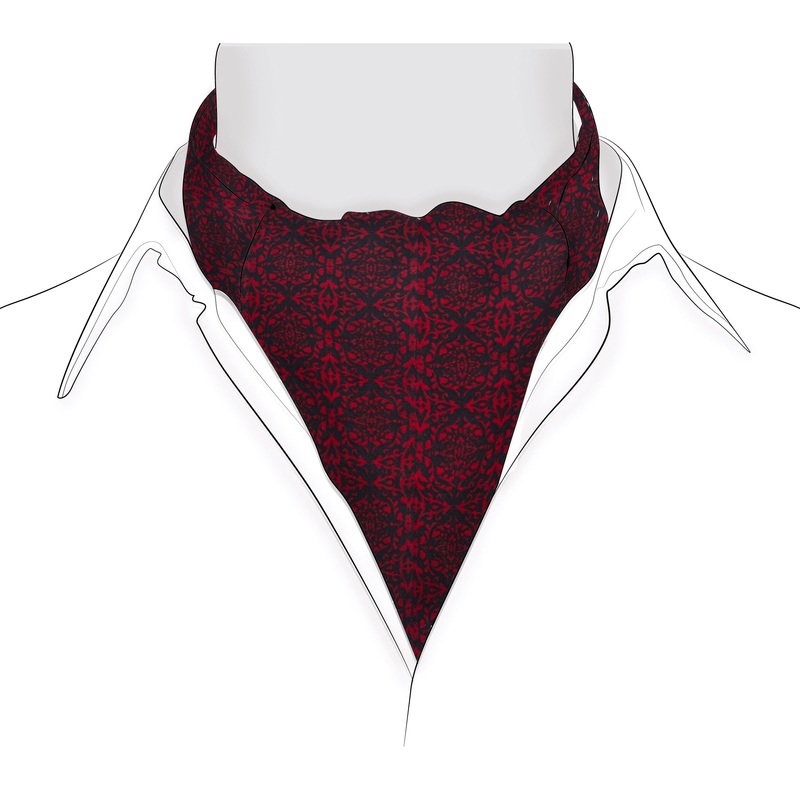 Chokore Men’s Red and Black Silk Reversible Cravat