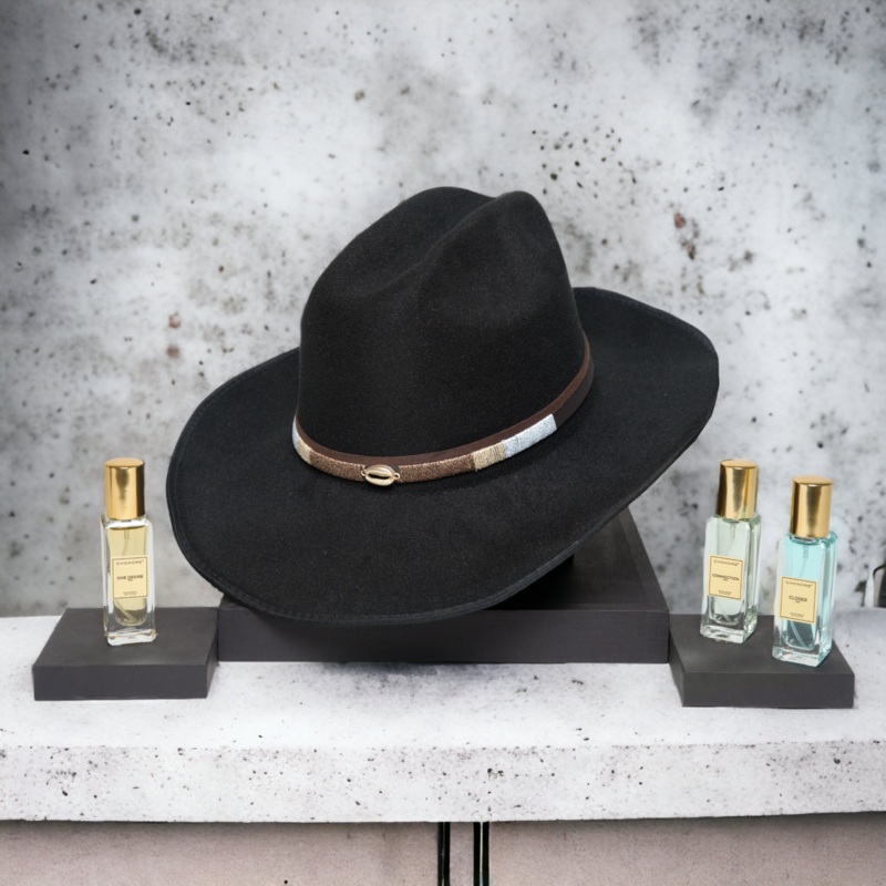 Chokore Special 2-in-1 Gift Set for Him (Cowboy Hat – Black, & Perfumes Combo)