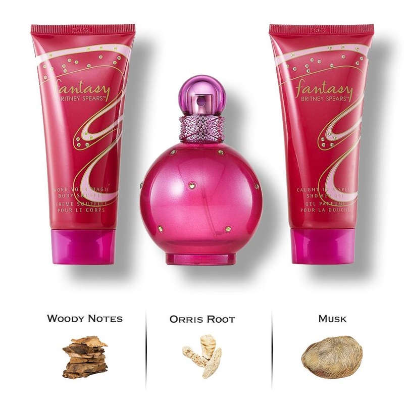 Fantasy Gift Set by Britney Spears 3 Piece Gift Set: 3.3 oz Eau de Parfum Spray + 3.3 oz Body Lotion + 3.3 oz Shower Gel for Women