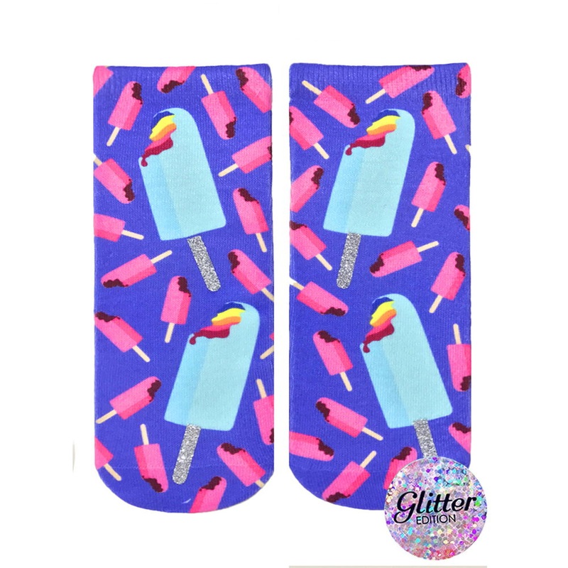Living Royal Rainbow Popsicles Glitter Glitter Ankle Socks Model No. 123G – 1 Pair