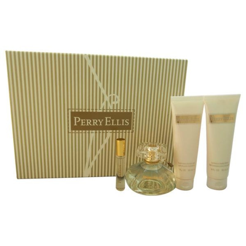 Perry Ellis EDP Gift Set for Women (4PC) 100mL + 90mL Body Lotion + 90mL Shower Gel + 7.5mL Roller Mini