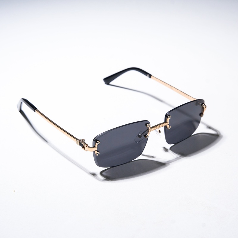 Chokore Eclipse Edge Rimless Sunglasses (Golden & Black)