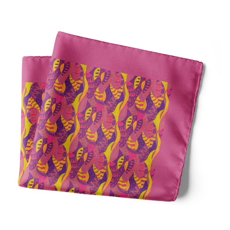 Chokore Magenta & Orange Pocket Square – Marine line 13.513.5