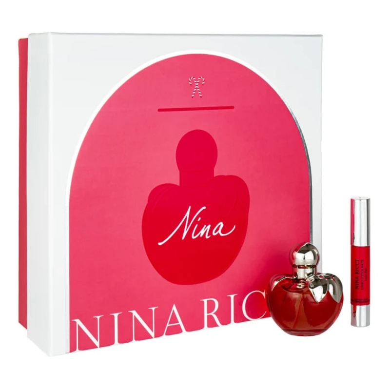 Nina Ricci Nina 2PCS Gift Set – 50ML EDT Spray + 2.5G Pink Lipstick (Women)