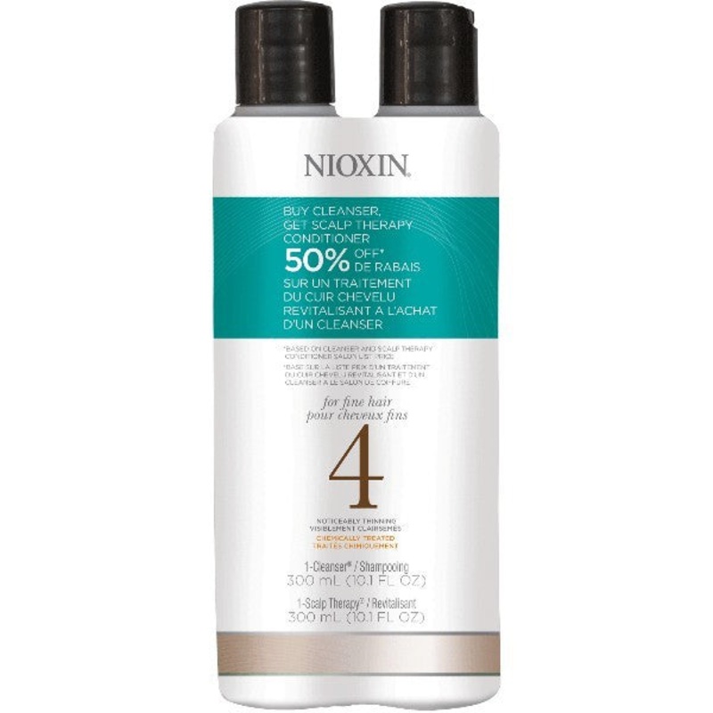 Nioxin System 4 Cleanse & Scalp Therapy Duo by Nioxin 10.1 Oz. Shampoo & Conditioner For Women (For Noticeably Thining, Fine, Chemically Treated Hair)
