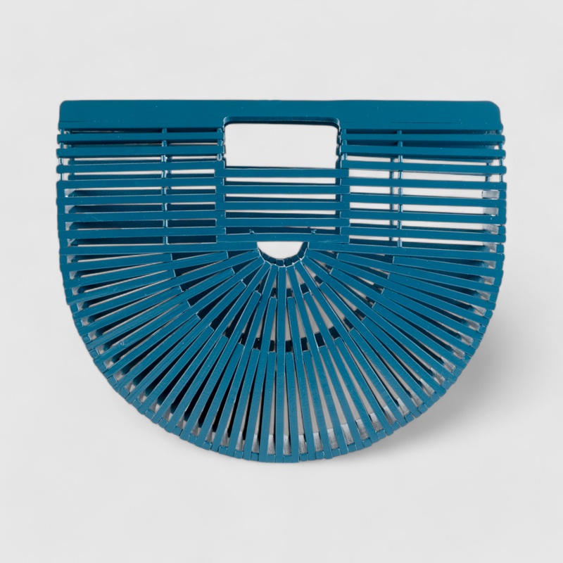 Bamboo Tote – Handcrafted Basket Bag for Women.teal