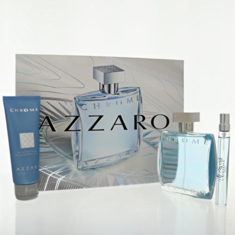 Chrome By Azzaro Fragrance 3 Piece Gift Set – 3.38 Oz Edt Spray For Unisex