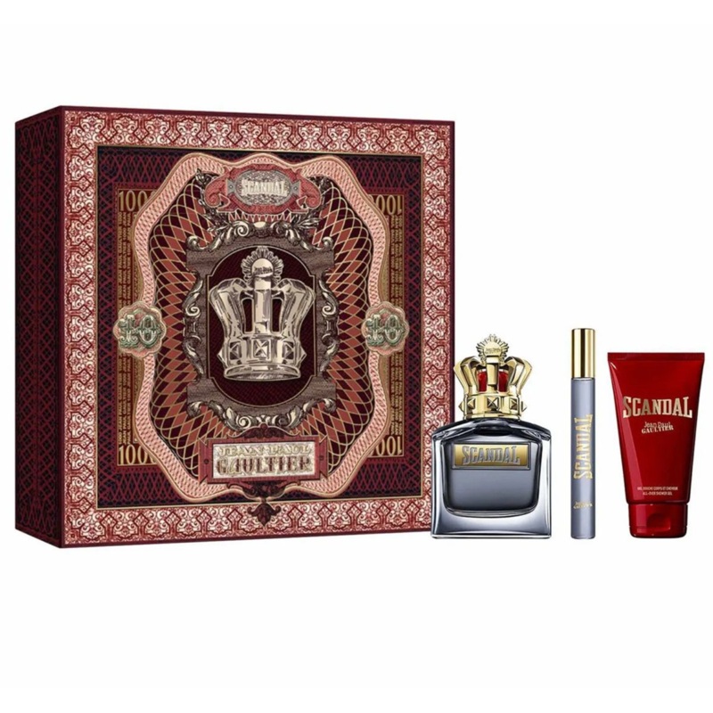 Jean Paul Gaultier JPG Scandal Pour Homme 3PCS Gift Set – 100ML EDT Spray + 10ML EDT Spray + 75ML Shower Gel (Men)
