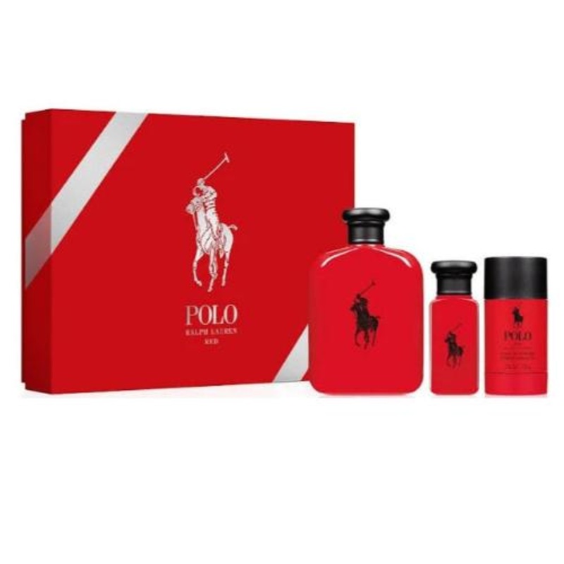 Polo Red Eau De Toilette 3 Piece Gift Set 3 Piece Gift Set With 4.2 Oz EDT