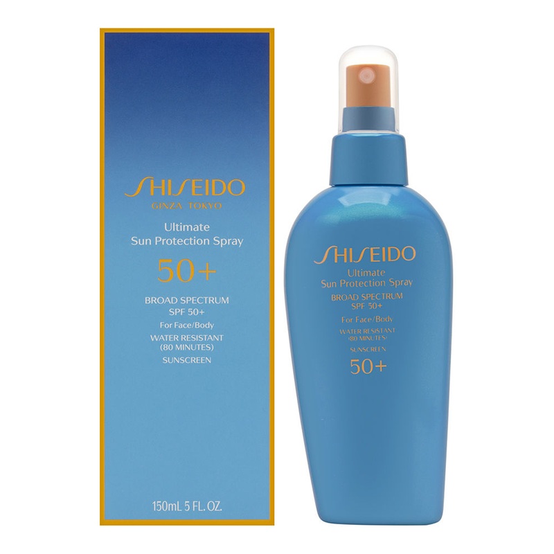 Shiseido Ultimate Sun Protection Spray for Face/Body SPF 50+ Water Resistant Sunscreen 150ml/5.0oz