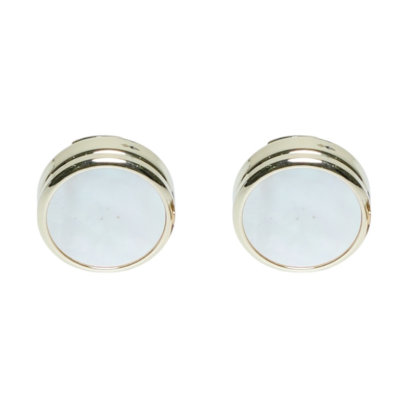 Gold & Pearl Brass Cuff Buttons  Easy-Fit Elegant Wear