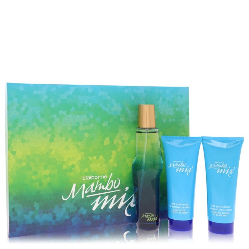 Mambo Mix by Liz Claiborne Gift Set For Men Gift Set — 3.4 oz Eau De Cologne Spray + 3.4 oz After Shave Soother + 3.4 oz Shower Gel