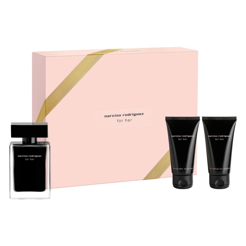Narciso Rodriguez For Her 3PCS Gift Set – 50ML EDT Spray + 50ML Shower Gel + 50ML Body Lotion (Women)