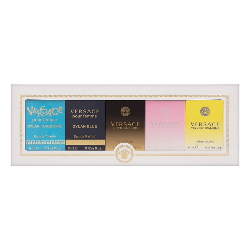 Versace Mini Perfume Collection – Dylan Turquoise, Dylan Blue, Crystal Noir & More 5 Piece Set for Women