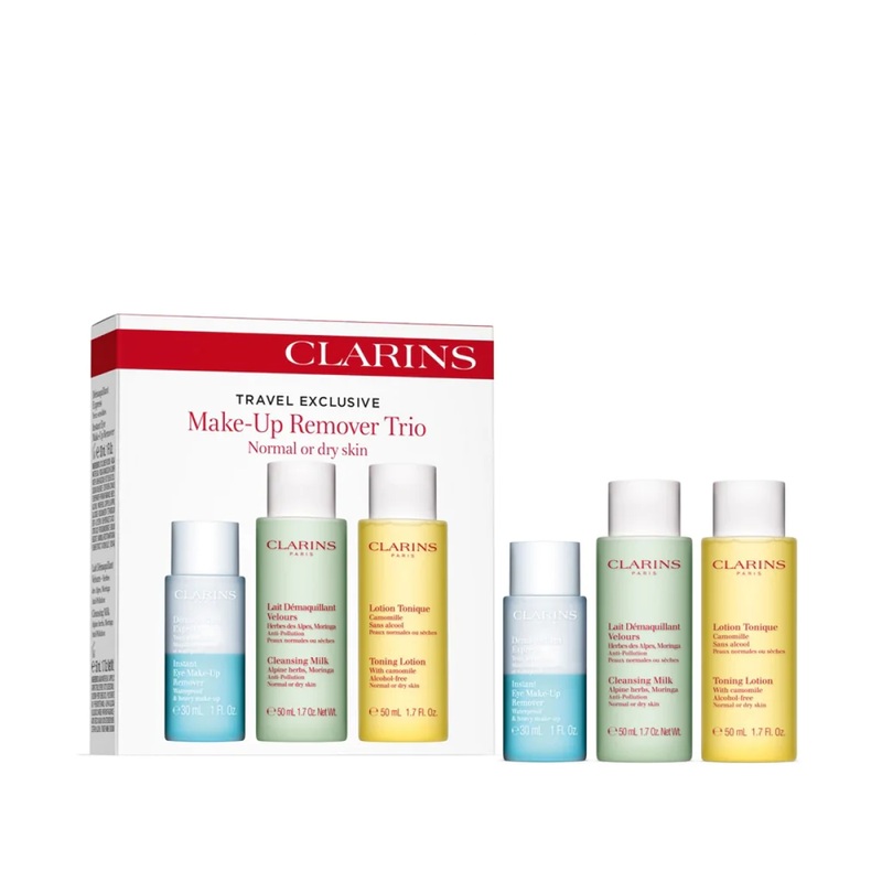 Clarins Make up Remover Trio Normal or Dry Skin 3 Piece Travel Set