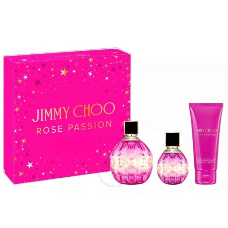 Jimmy Choo Rose Passion 3 Piece Gift Set 3 Piece Gift Set With 3.4 Oz EDP
