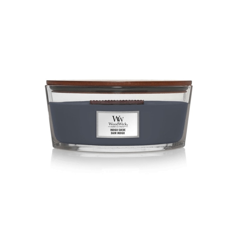 Woodwick Ellipse Indigo Suede Teardrop Candle