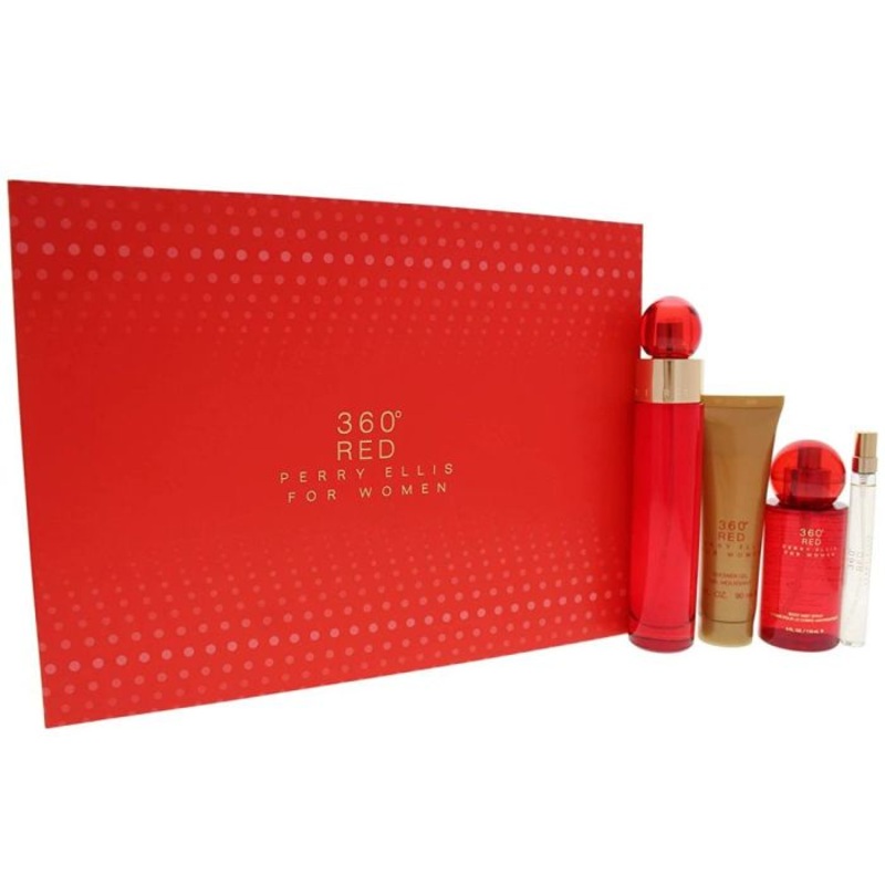 360 Red 4 Piece Gift Set by Perry Ellis for Women