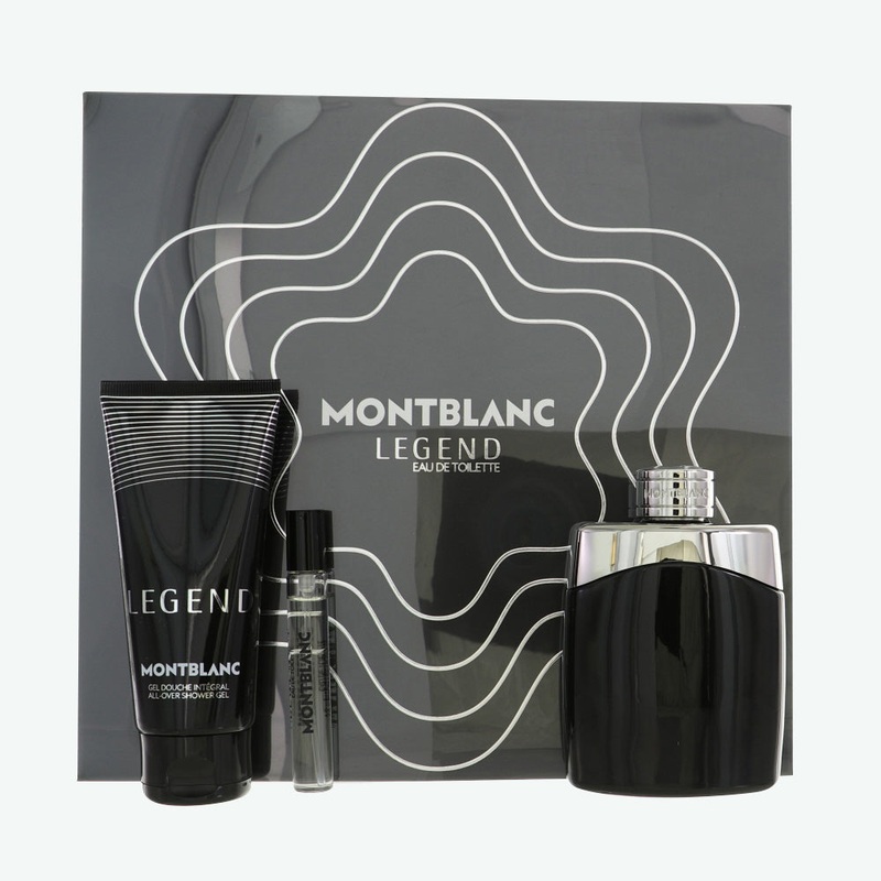 Cologne Mont Blanc Legend 3Pcset 3.4 Oz  EDT Spray / 3.4 Oz S.Gel / 7.5Ml EDT Spray for Men