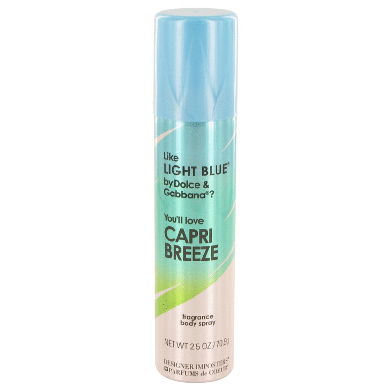 Designer Imposters Capri Breeze by Parfums De Coeur For Women Body Spray 2.5 oz
