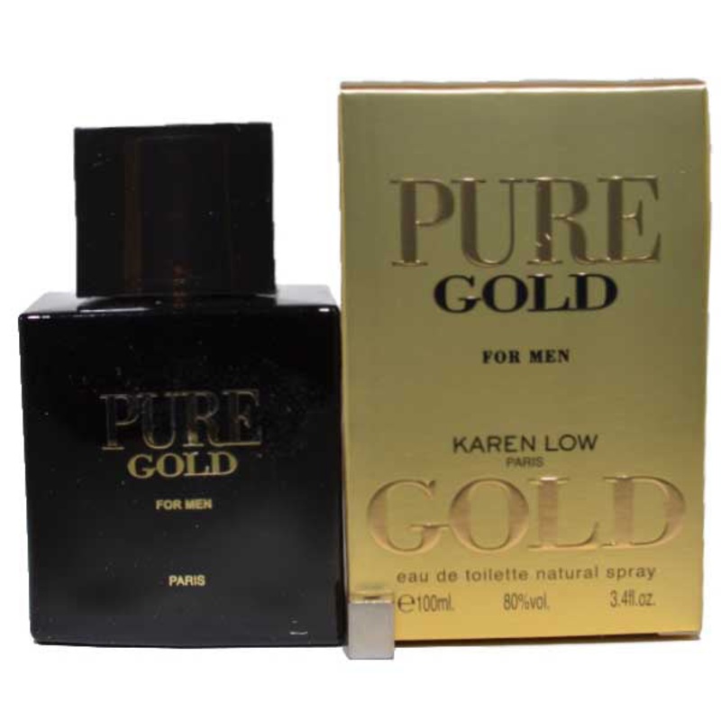 Pure Gold by Karen Low 3.4 Oz. Eau De Toilette For Men