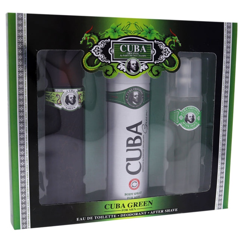 Cuba Green by Cuba for Men – 3 Pc Gift Set 3.3 oz.