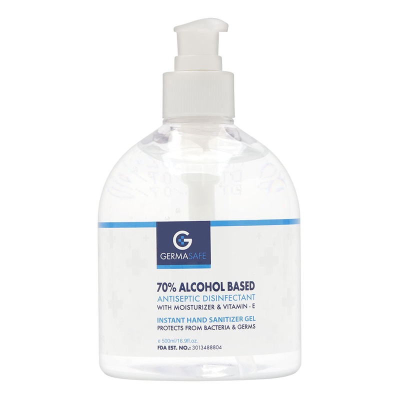 GermaSafe 70% Alcohol Based Antiseptic Disinfectant Sanitizer Gel 500ml/16.9oz