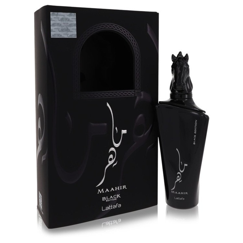 Lattafa Maahir Black Edition EDP Spray 3.4 Oz Cologne by Lattafa for Men
