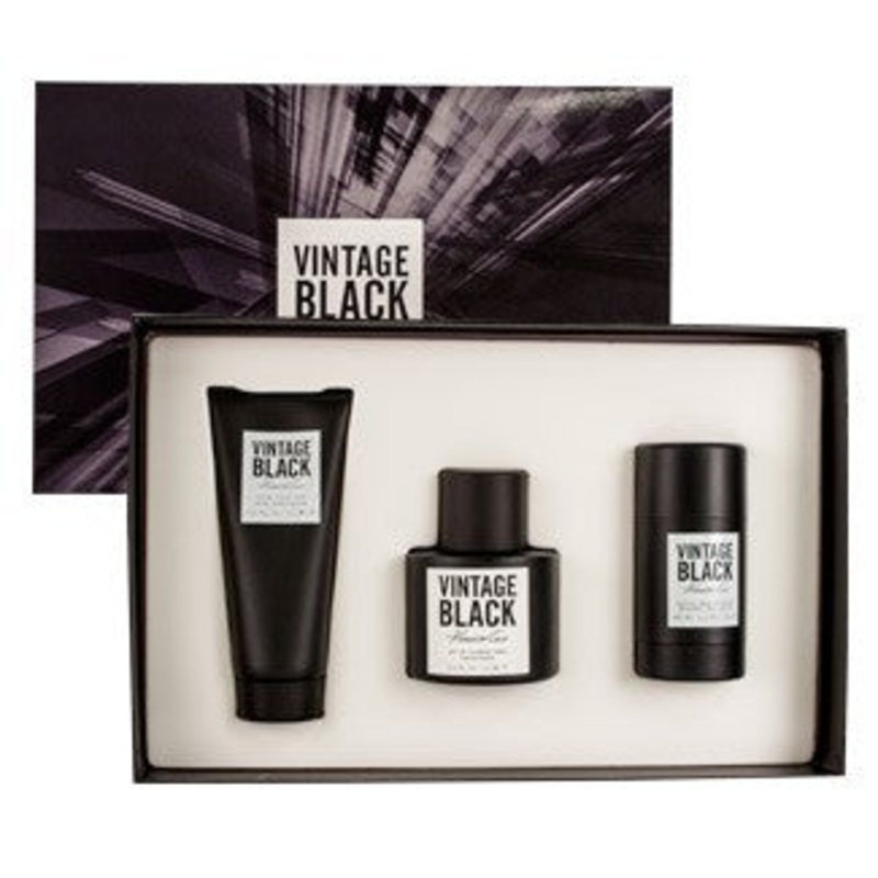 Vintage Black Gift Set by Kenneth Cole 3 Piece Gift Set: 3.4 Oz Eau De Toilette Spray + 1.7 Oz After Shave Balm + 2.6 Oz Deodorant Stick. For Men