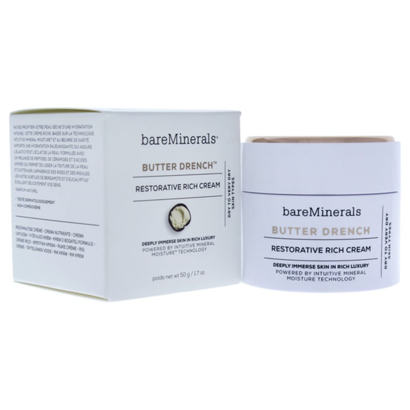 Butter Drench Restorative Rich Cream by bareMinerals for Unisex – 1.7 oz Cream 1.7 oz.